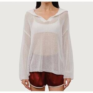 NEW LOUCIA isabel crochet hoodie in white